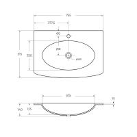 Стеклянная раковина ELETTRA 75x52 Extra Light 82415 CEZARES