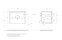 База под раковину подвесная с двумя выкатными ящиками KRAFT-700-2C-SO-RGB BelBagno