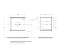 Тумба подвесная под раковину с двумя выдвижными ящиками TIFFANY 60x46x55 Verde opaco 55329 CEZARES