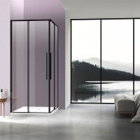 Душевой уголок квадратный/прямоугольный Slim-N VSS-4SN8010CLB 1000x800x1950 профиль черный стекло прозрачное VINCEA