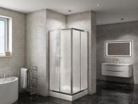 Душевой уголок квадратный DUE-A-2-90-P-Cr 900x900x1900 BelBagno