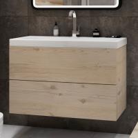 База под раковину подвесная с двумя выкатными ящиками, 900x450x550, Verona-Push-900-2C-SO-GP-TS   ART&MAX