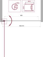 Шторка для ванной с одной распашной секцией UNO-V-1-90/150-CH-CR 900x1500 BelBagno
