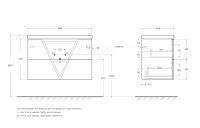 База под раковину подвесная с двумя выкатными ящиками VITTORIA-900-2C-SO-BO-P BelBagno