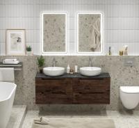 База под раковину подвесная с четырьмя выкатными ящиками под раковину с двумя чашами ETNA-1400-4C-SO-2-RW BelBagno