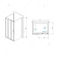 Душевой уголок RGW PA-73-1 (PA-13 + Z-060-2) прямоугольный  120*100*195 0608731120-011 профиль Хром стекло Прозрачное 5 мм RGW