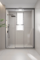 Душевая дверь раздвижная 1500x2000 цвет профиля Графит брашинг стекло прозрачное PR3/L-150-01-GR-C4 Premium Veconi