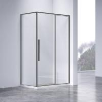 Душевой уголок квадратный/прямоугольный VSR-4SN8011CLGM 1100x800x1950 профиль вороненая сталь стекло прозрачное VINCEA