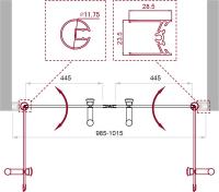 Дверь в проём с двумя распашными створками UNO-B-2-100-CH-Cr 1000x1900 BelBagno