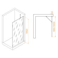 Перегородка для душа RGW WA-110Gb 100*195 351011010-16 профиль Золото браш стекло Прозрачное 8 мм RGW