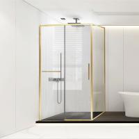 Душевой уголок квадратный/прямоугольный VSR-1SS8014CLG 1400x800x2000 профиль брашированное золото стекло прозрачное VINCEA