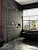 Душевая перегородка в профиле MaybahGlass 1950*1090 Стекло 8 мм Бронза +Полотенцедержатель  Профиль: Узкий, Цвет Хром матовый MGD-709-5у